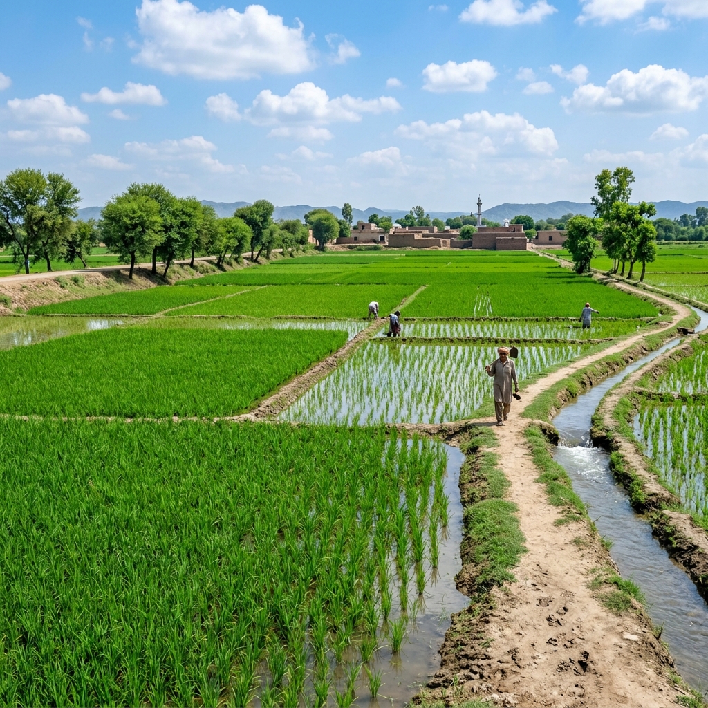 Basmati Rice fields Pakistan