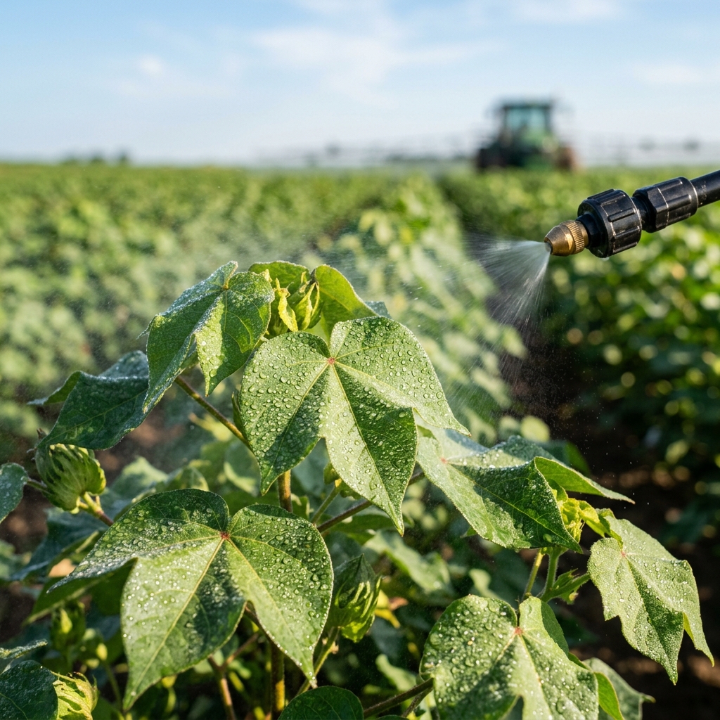 Close-up of crop being sprayed